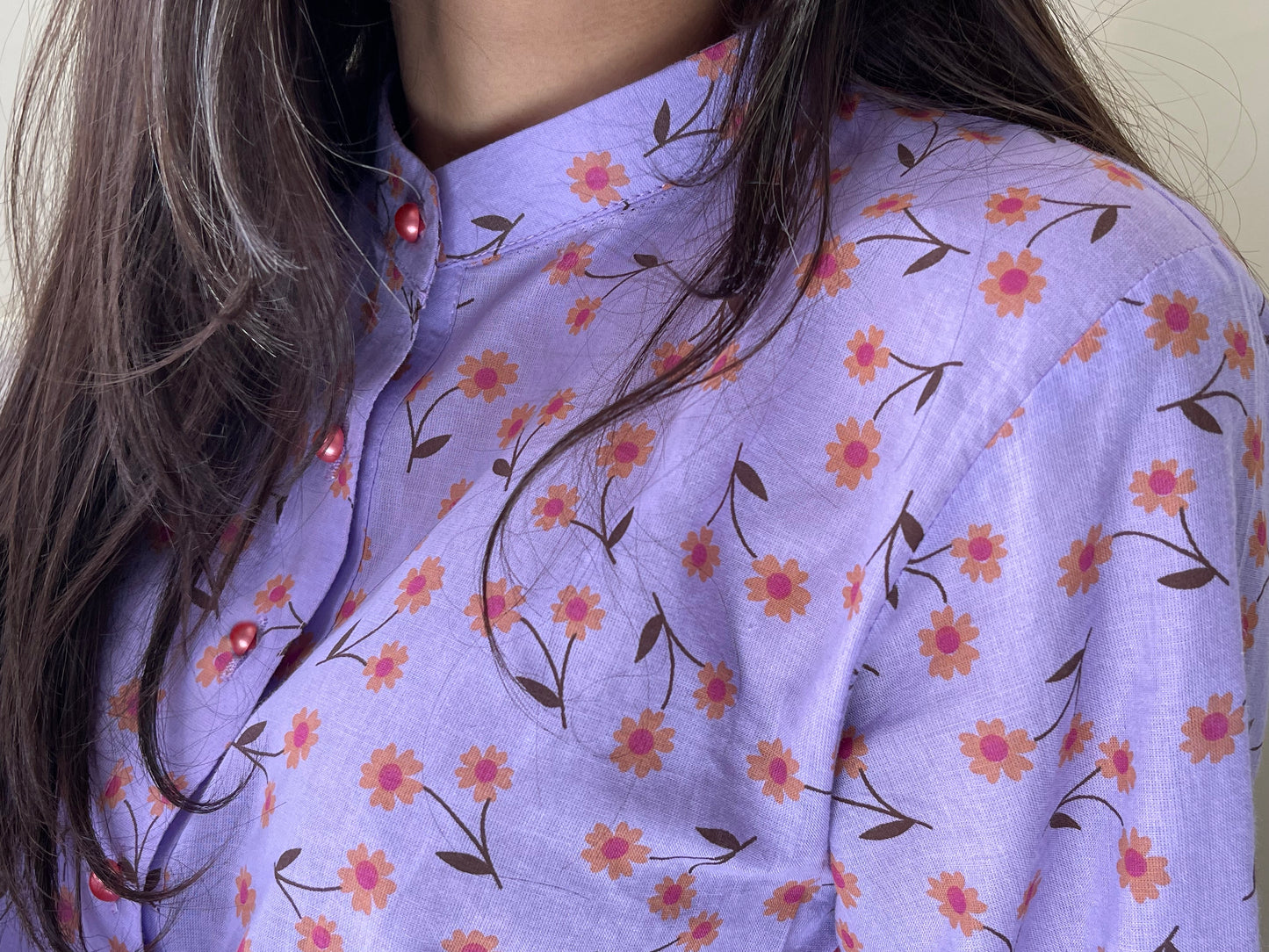 Purple Floral 2 piece (Stitched)